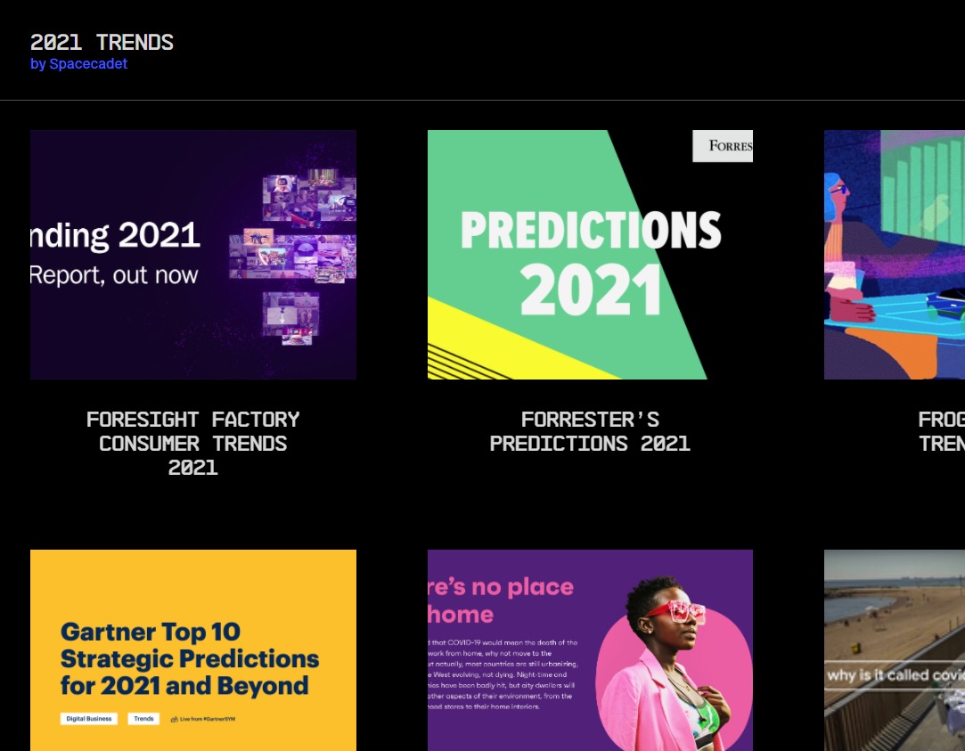 Uma seleção de vários relatórios internacionais para 2021.